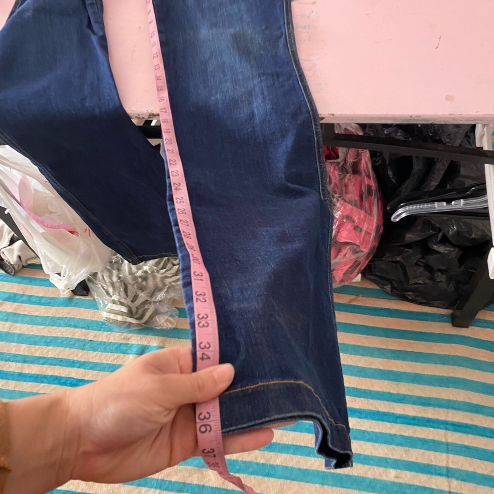 Spanx XL Tall Flare Jeans Slimming Flared Denim Medium Wash Mid High Rise - Picture 7 of 12